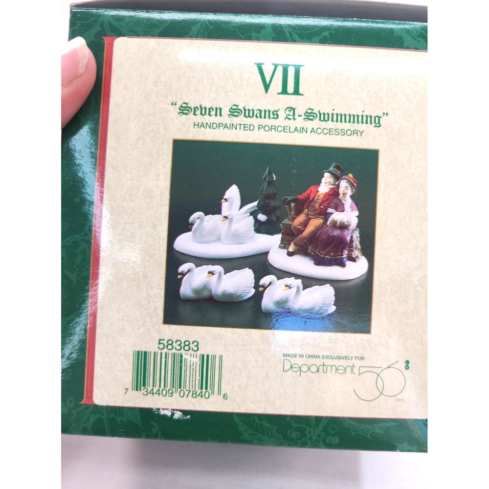 Dept 56 Twelve Days of Dickens Seven Swans A Swimming Porcelain Set 58383